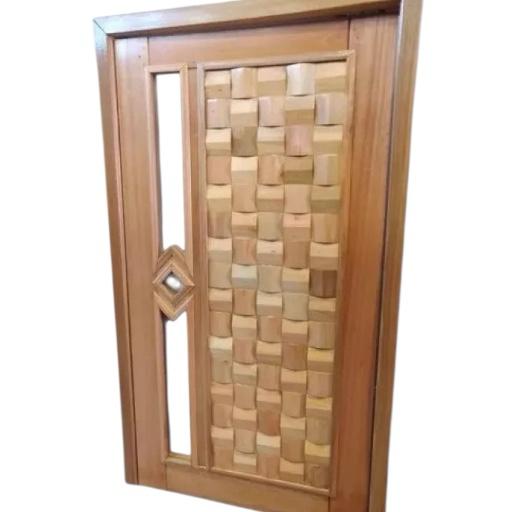 Kit Porta Pivotante Egito/Losango De Madeira Maciça Eucalipto