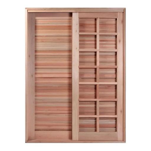 Porta Balcão Madeira Eucalipto Blackout 3 Folhas