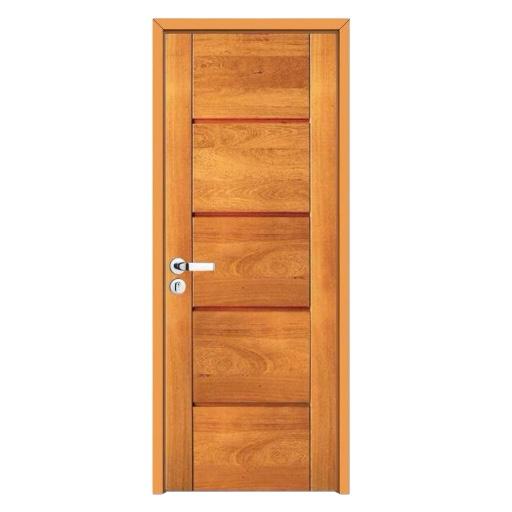Porta de Madeira Maciça Angelim com Batente e Fechadura Maçaneta