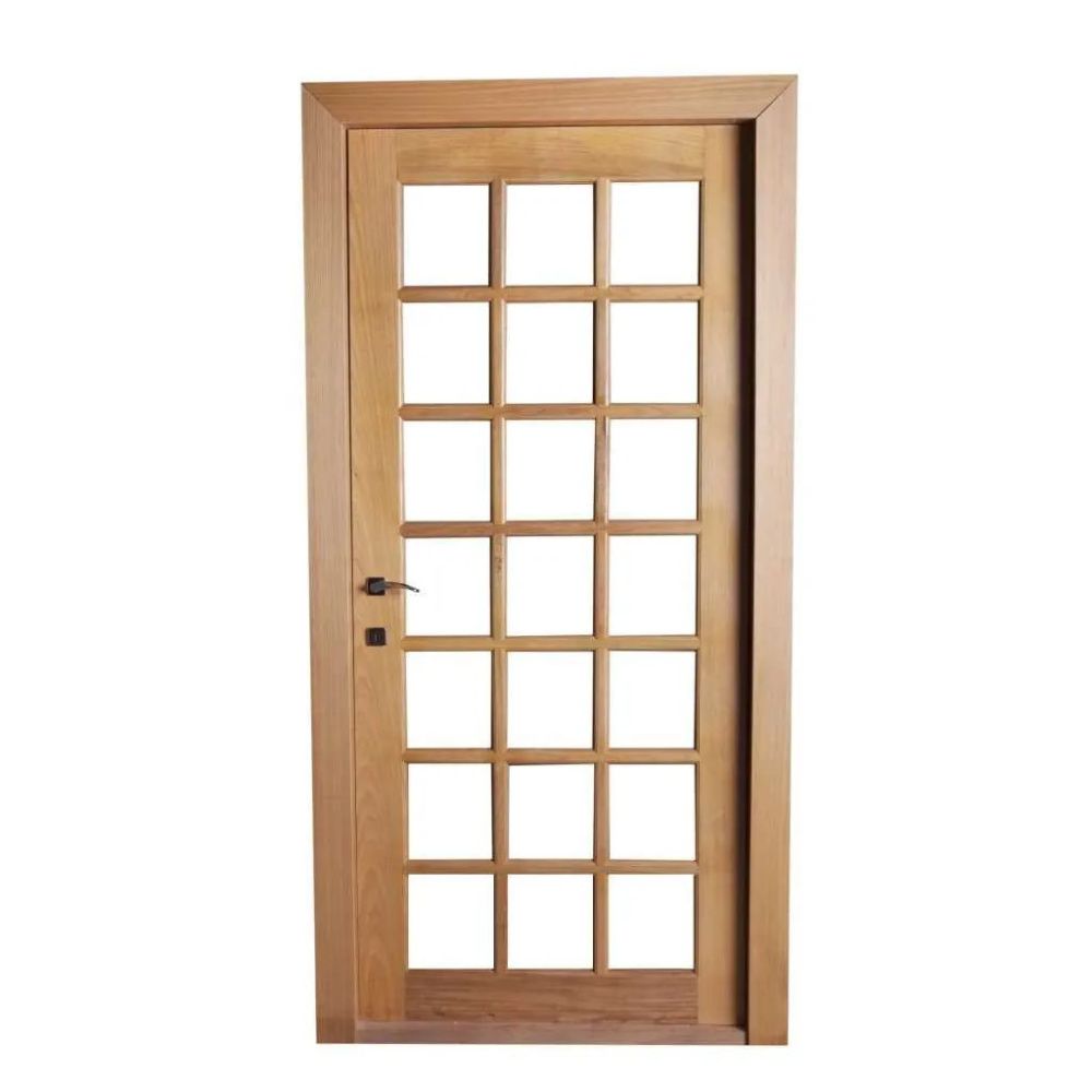 Porta de Madeira Maciça Eucalipto Berlim com Batente e Fechadura