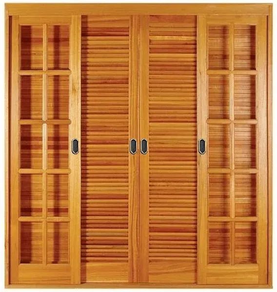 Porta Balcão Madeira Eucalipto Blackout 6 Folhas