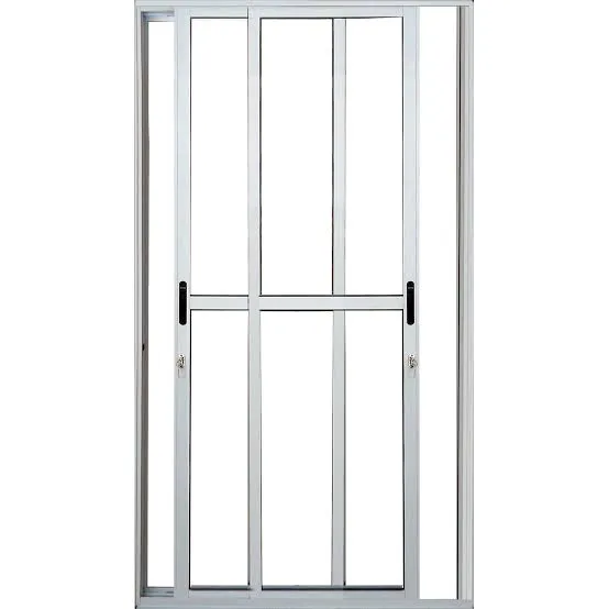 Porta Balcão Alumínio Brilhante 2 Folhas Móveis C/Fechadura L25