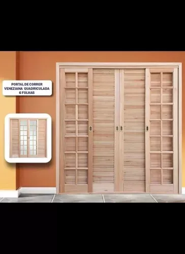 Porta Balcão Madeira Eucalipto Blackout 6 Folhas