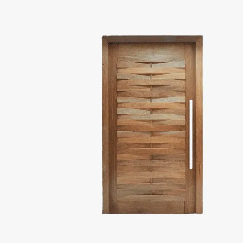 Porta Pivotante De Madeira Maciça Couro Deitado Eucalipto Tratado