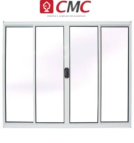 Vitrô 4Folhas De Alumínio Branco Sem Grade Linha 20