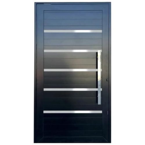 Porta Pivotante De Aluminio Preto C/Friso Linha 30