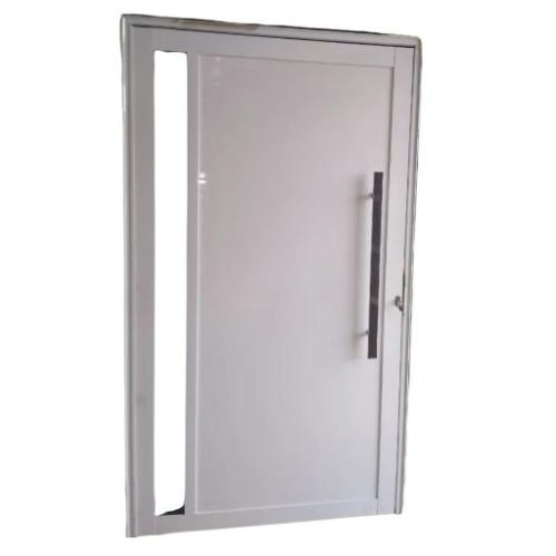 Porta Pivotante De Aluminio Branco com vidro Linha 30 C/ Vidro