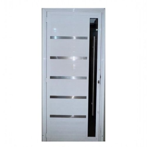 Porta Lambril De Aluminio Branco Com Puxador No Vidro