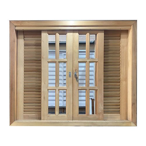 Janela Madeira Eucalipto Veneziana Cx-14cm Blackout 6 Folhas