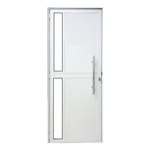 Porta Lambril De Alumínio Branco C - Vidro E Puxador LINHA 25