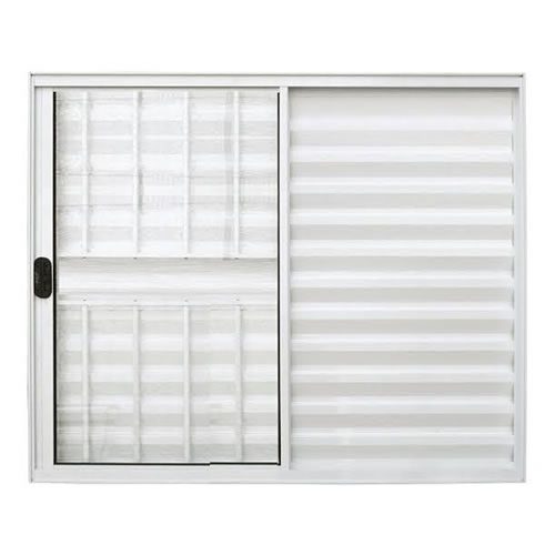 Veneziana De Aluminio Branco Com Grade L-20 Normatizada 3 Folhas