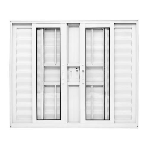 Veneziana De Aluminio Branco Com Grade L-25 Suprema 6 Folhas