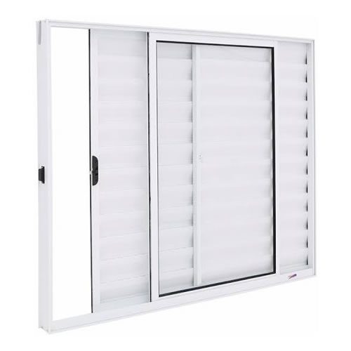 Veneziana De Aluminio Branco Sem Grade L-20 Normatizada 3 Folhas