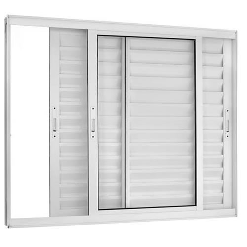 Veneziana De Aluminio Branco Sem Grade L-25 Suprema 3 Folhas móveis