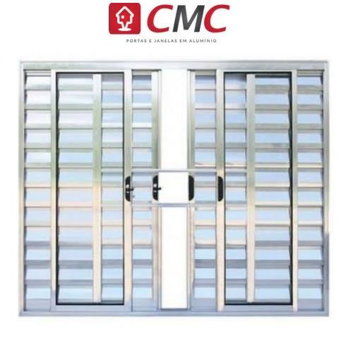 Veneziana De Aluminio Brilhante Com Grade L-20 Normatizada 6 Folhas