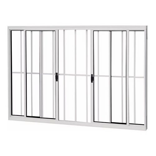 Vitrô De Alumínio Branco Com Grade 4 Folhas LINHA 20