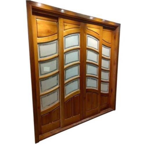 Porta Balcão de Madeira Eucalipto Amazonas 4 Folhas