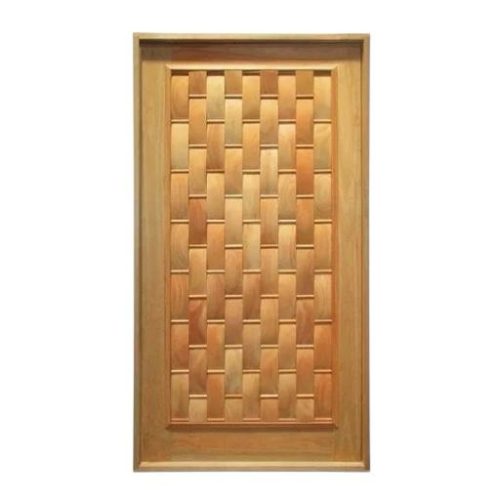 Kit Porta Pivotante Couro/Trançado De Madeira Maciça Eucalipto