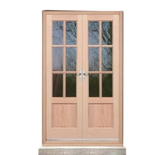 Porta Francesa Balcão De Madeira Eucalipto C/bandeira