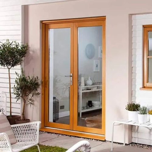 Porta Francesa Balcão De Madeira Eucalipto Panoramica