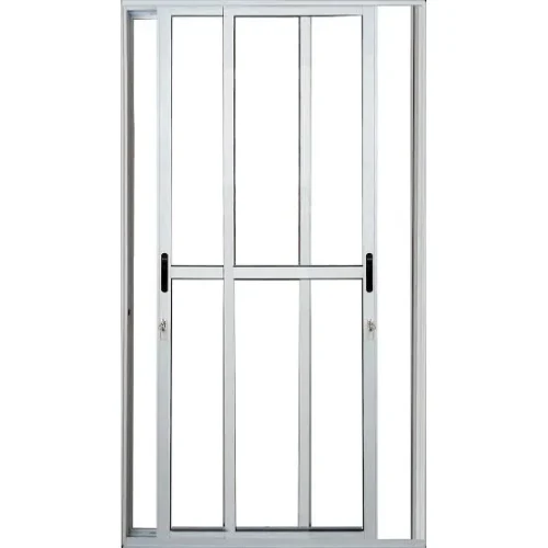 Porta Balcão Alumínio Brilhante 2 Folhas Móveis C/Fechadura L25