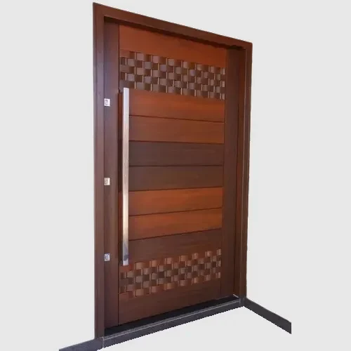 Porta Pivotante Madeira Eucalipto BBB/Couro