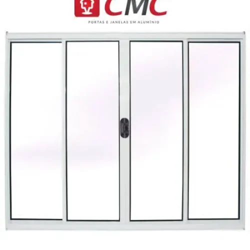 Vitrô 4Folhas De Alumínio Branco Sem Grade Linha 20